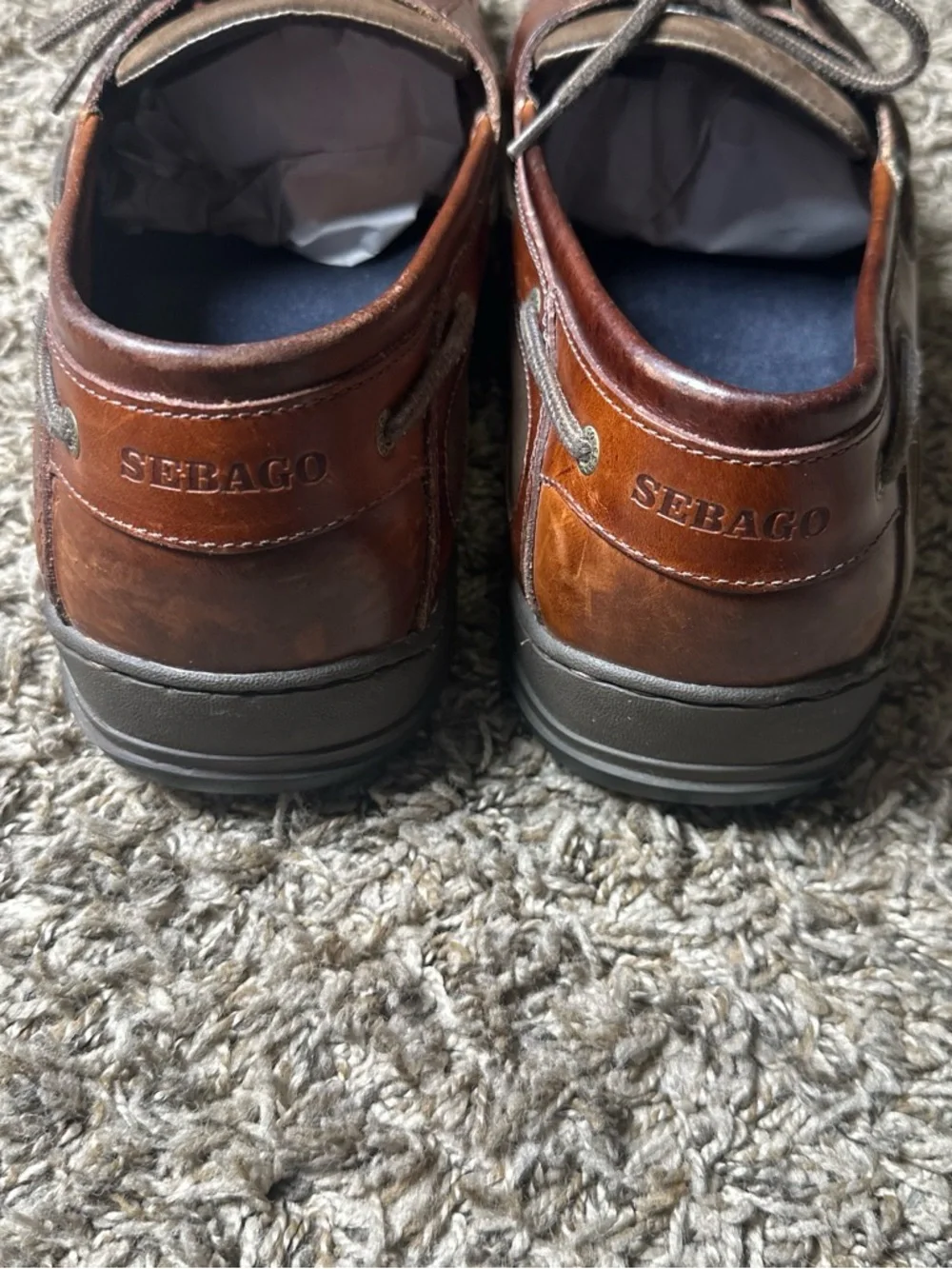 Sebago Clovehitch ll Men’s Size 15 Brown Leather Boat Shoes Comfort Moc Toe Casu